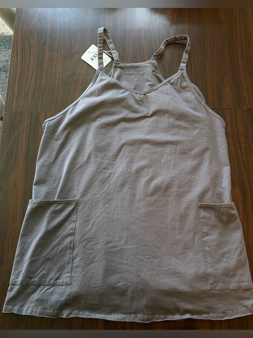 XXL/2X Gray Athletic Dress with built in bra/shorts
